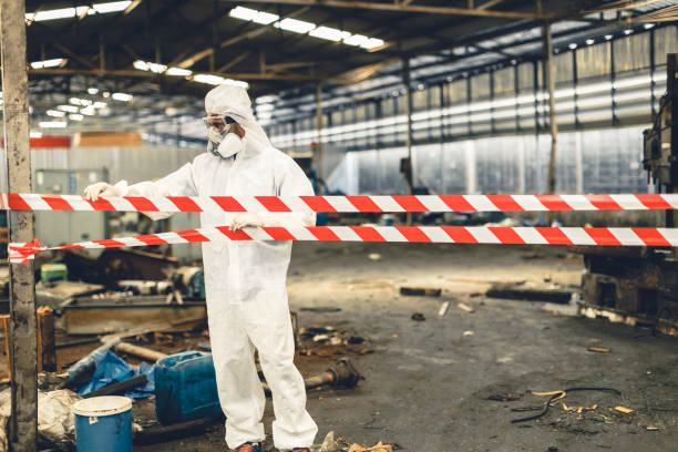 Professional Biohazard technician working in Oakville, IN